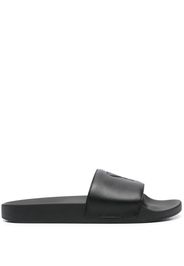 AMI Paris Ami de Coeur flat slides - Black