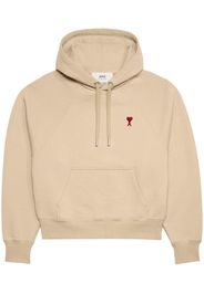 AMI Paris embroidered cotton hoodie - Neutrals