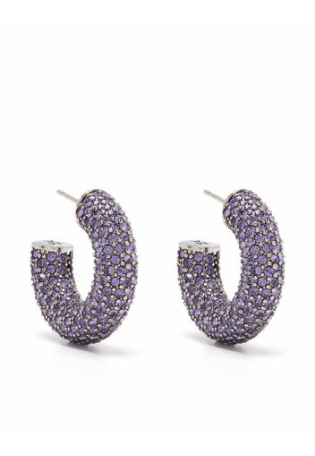 Amina Muaddi Cameron crystal-embellished hoops - Blue