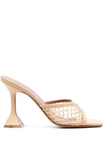 Amina Muaddi Lupita Net 105mm mules - Neutrals