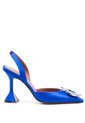 Amina Muaddi crystal-embellished pointed-toe pumps - Blue