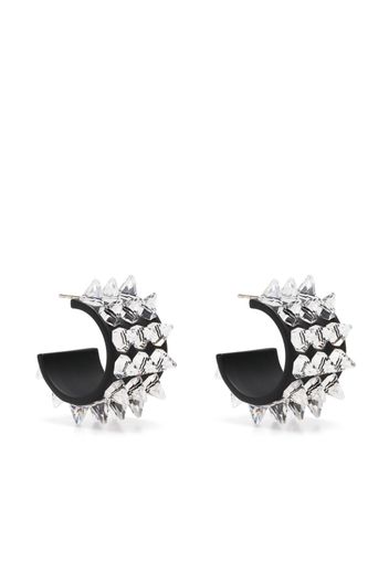 Amina Muaddi Karma spiked hoop earrings - White