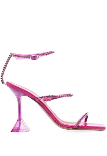 Amina Muaddi crystal-embellished open-toe sandals - Pink