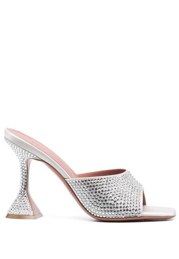 Amina Muaddi Lupita 95 crystal mules - Silver