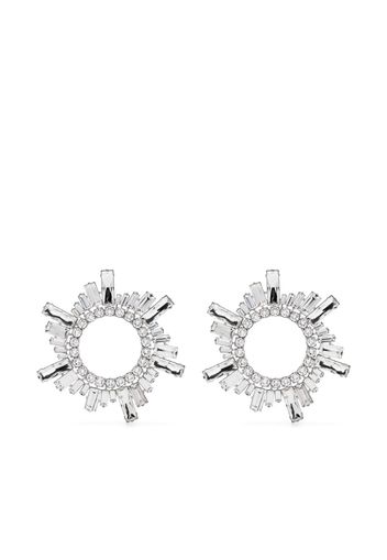 Amina Muaddi round crystal stud earrings - Silver