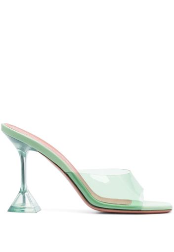 Amina Muaddi Lupita 110mm transparent mules - Green