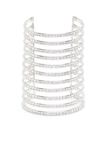 Amina Muaddi Vittoria crystal-embellished cuff bracelet - Silver