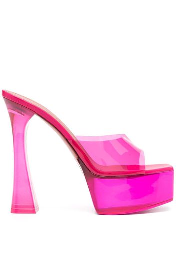 Amina Muaddi Dalida Glass 135mm platform sandals - Pink