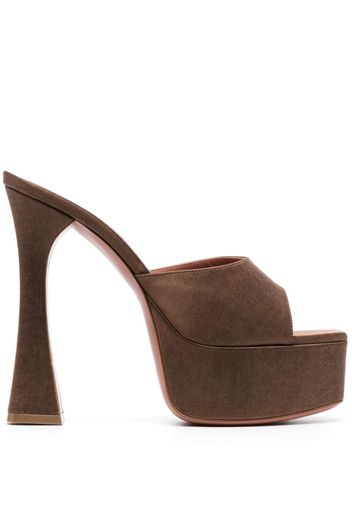 Amina Muaddi Dalida 140mm platform-sole mules - Brown