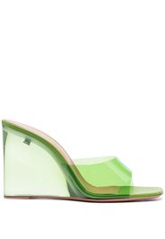 Amina Muaddi 95mm Lupita glass wedge heels - Green