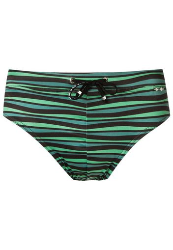 horizontal-stripe swimming trunks