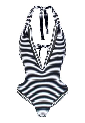 Amir Slama striped swimsuit - Black