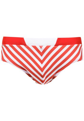 Amir Slama striped swim briefs - Red