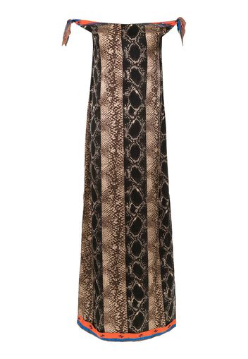 Amir Slama off the shoulder long dress - Brown