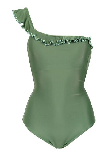 Amir Slama one shoulder swimsuit - Green