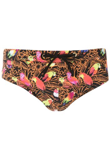 Amir Slama printed swim trunks - Black