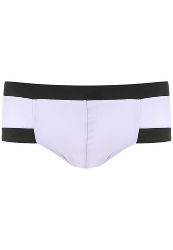 Amir Slama contrasting trim swim trunks - Purple