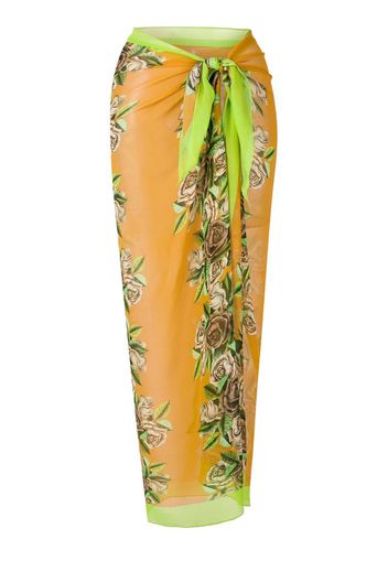 rose-print long sarong