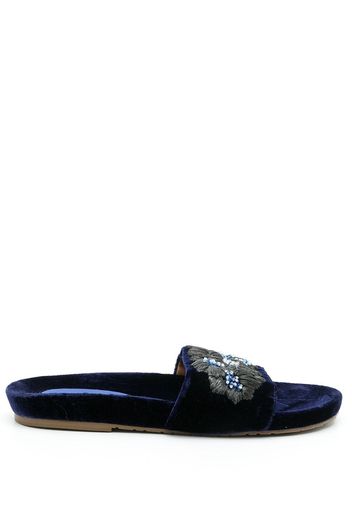 Amir Slama embroidered slides - Blue