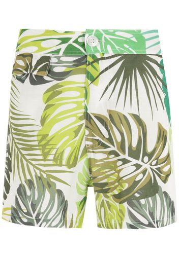 Amir Slama leaf print shorts - White