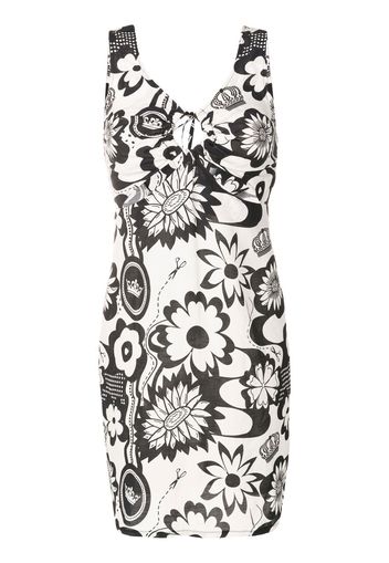 Amir Slama floral-print mini dress - White