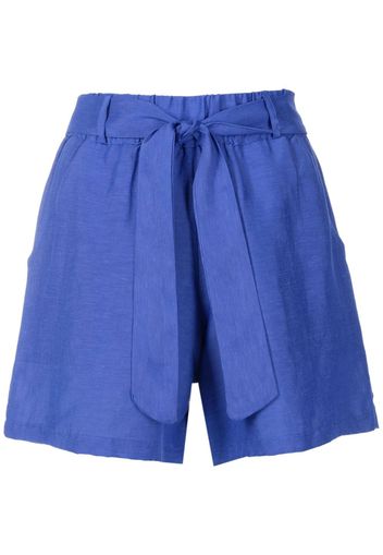 Amir Slama belted elasticated short shorts - Blue