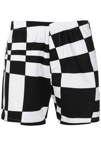 Amir Slama two-tone graphic-print shorts - Black