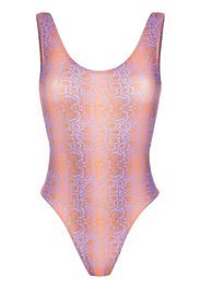 Amir Slama python print swimsuit - Multicolour