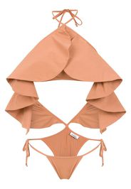 Amir Slama ruffled swimsuit - Neutrals