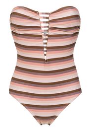 Amir Slama striped swimsuit - Brown