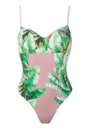 Amir Slama floral print swimsuit - Green