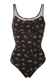 floral mesh panels swimsuit