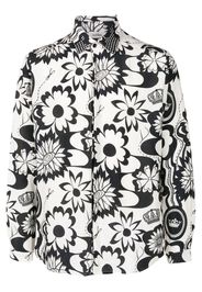 Amir Slama graphic-print long-sleeve shirt - Black