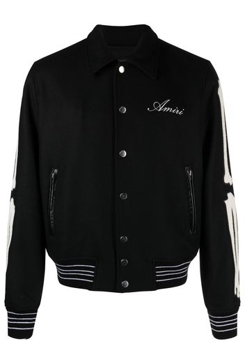 AMIRI bones appliqué wool-blend bomber jacket - Black