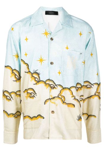 AMIRI Sunscape-print cotton shirt - Blue