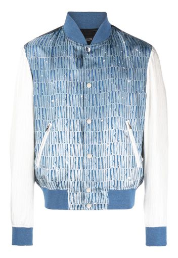 AMIRI logo-print bomber jacket - Blue