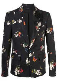 floral embroidered printed blazer