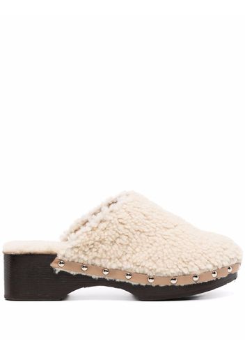 Ancient Greek Sandals closed sheepskin clogs - Neutrals