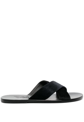 Ancient Greek Sandals Kritonas leather slides - Black