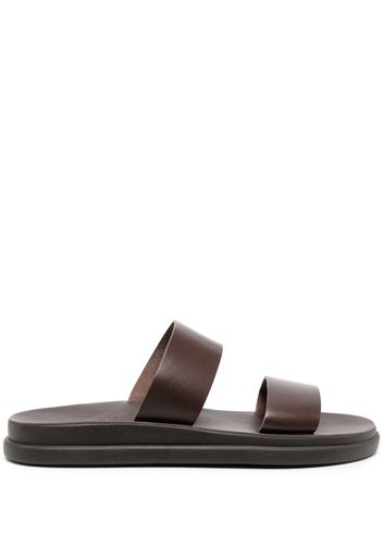 Ancient Greek Sandals Nicos leather slides - Brown