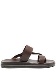 Ancient Greek Sandals Simos leather slides - Brown