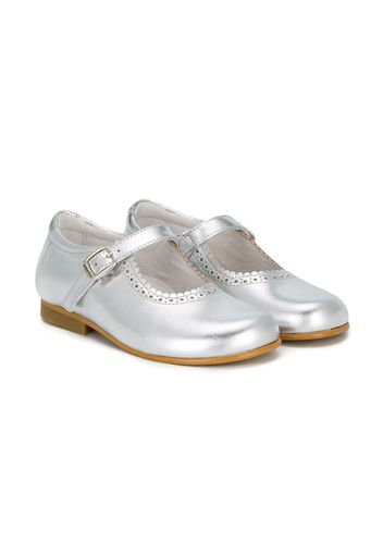 Andanines Shoes scalloped detail ballerinas - Grey