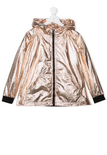 metallized hooded jacket