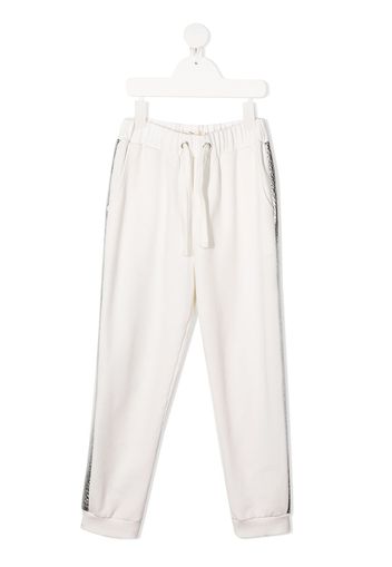 Andorine side-tape jogging trousers - White