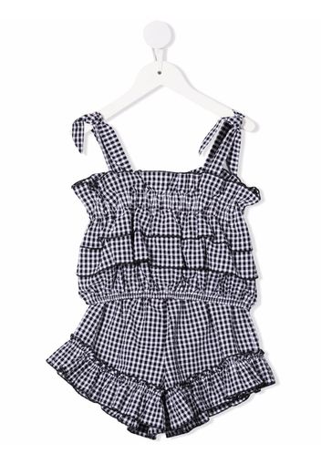 Andorine gingham-print set - Black