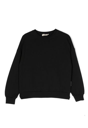 Andorine feather-trim organic cotton sweatshirt - Black