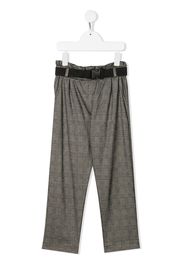 Andorine belted check trousers - Black