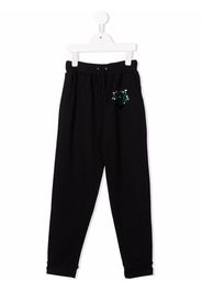 Andorine sequin-embroidered track pants - Black
