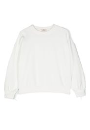 Andorine feather-trim organic cotton sweatshirt - White