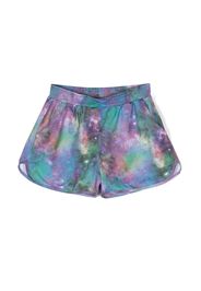 Andorine cosmic-print stretch shorts - Green